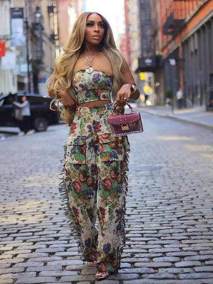 Jacquard Trousers Set