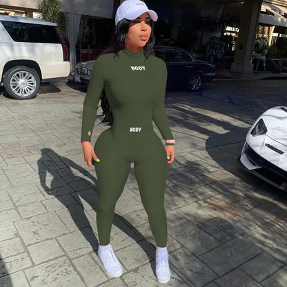 Body Embroidery Long-Sleeved Trousers Set