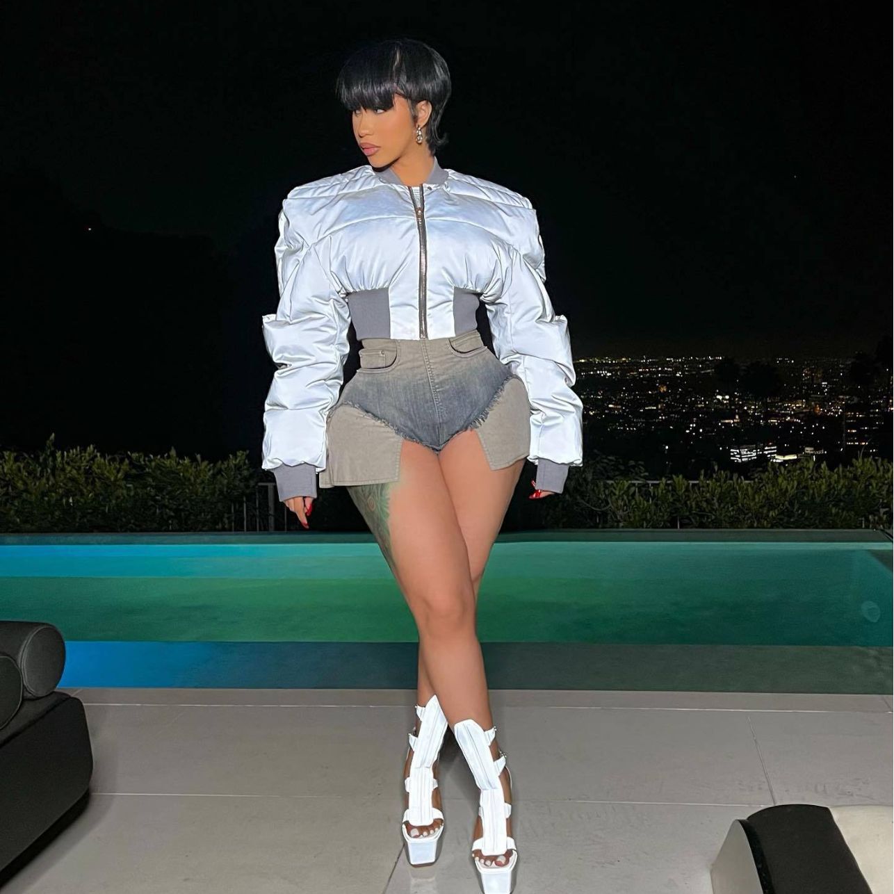 Waist Warm Reflective Cotton Padded Coat