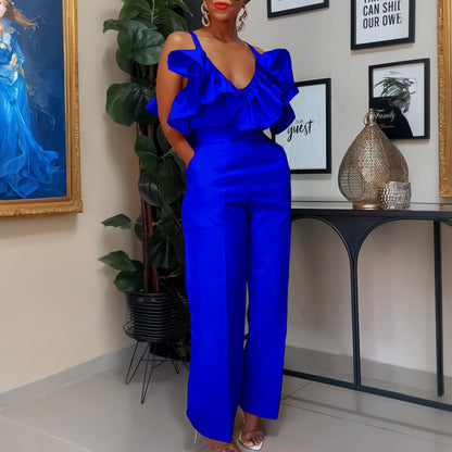 V Neck High Waist Set