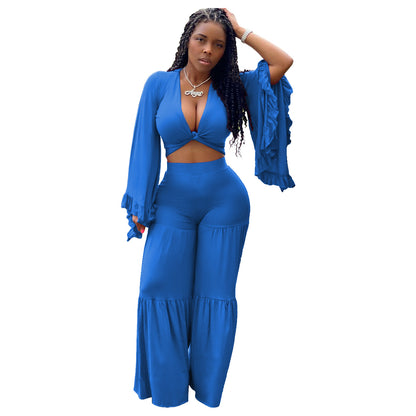 Two Piece Wide Leg Bell Bottom Set