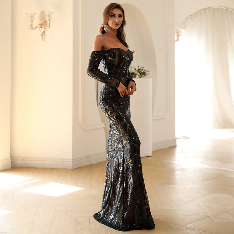 Retro Sequined Fishtail Dress