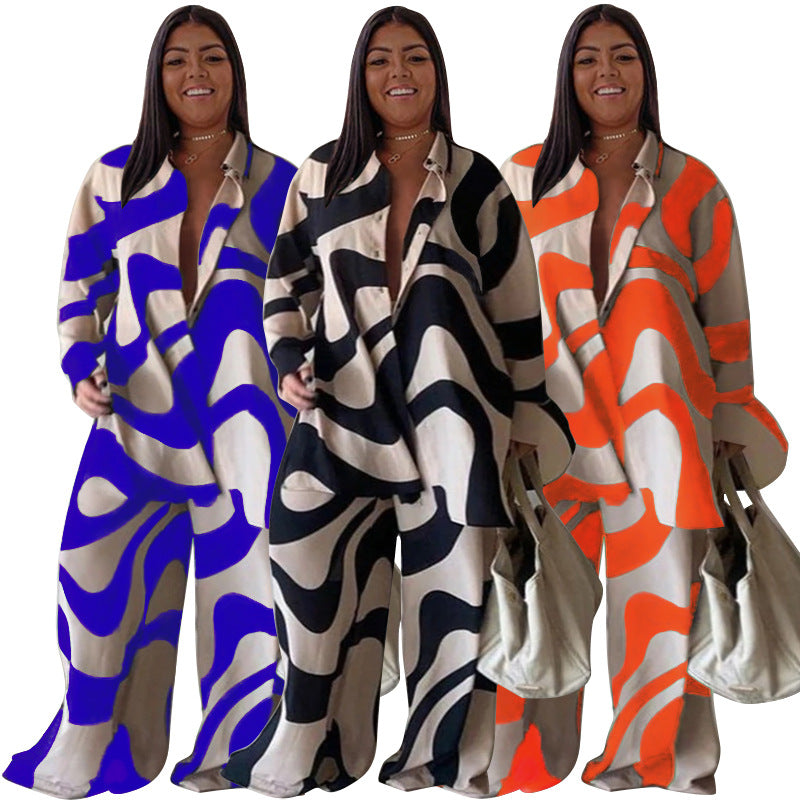 Luxe Curve Loose Long Sleeves Trousers Set
