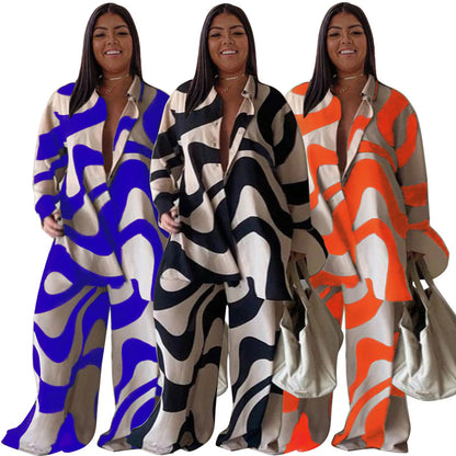 Luxe Curve Loose Long Sleeves Trousers Set