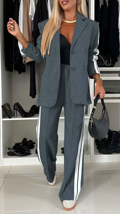 Chic Collared Casual Suit