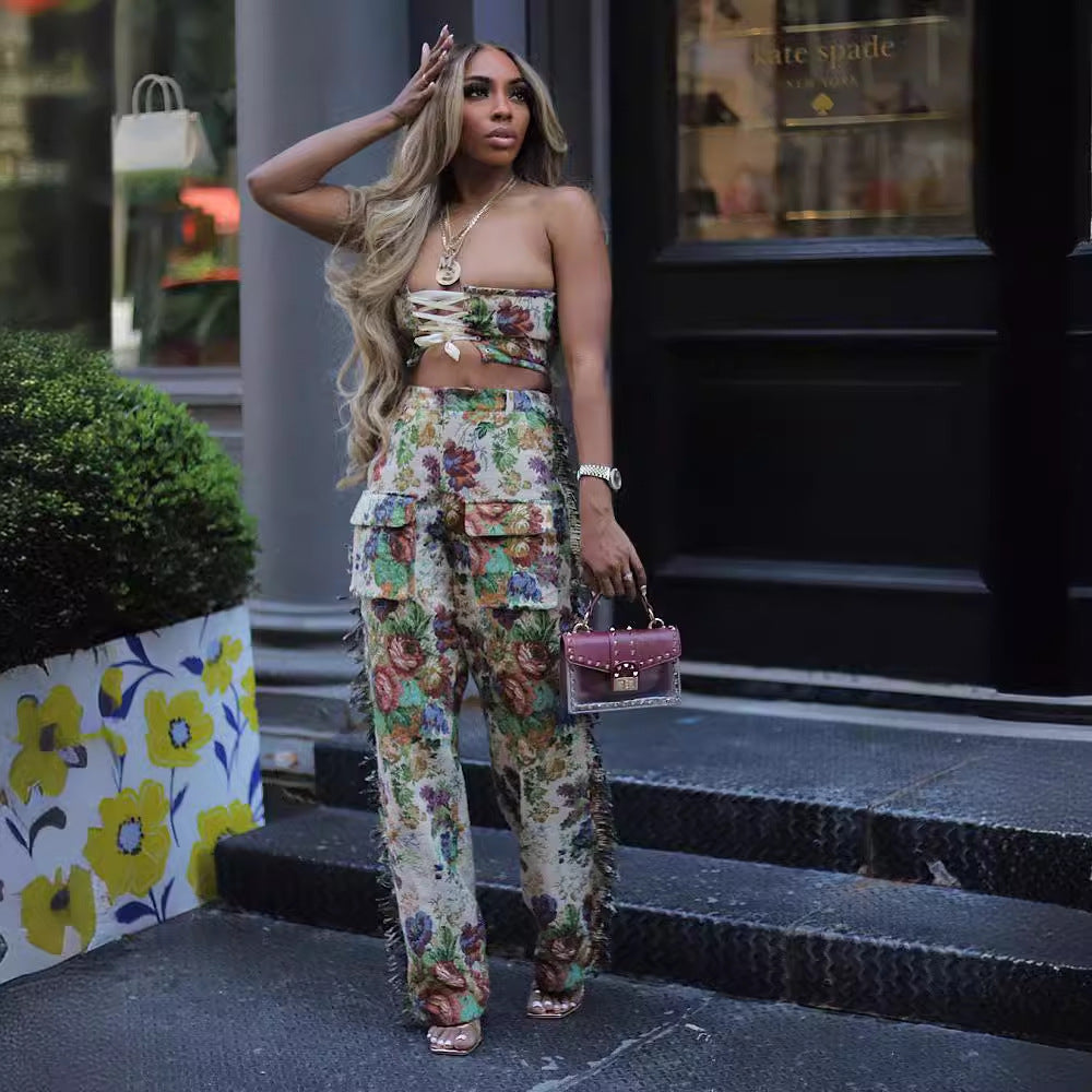 Jacquard Trousers Set