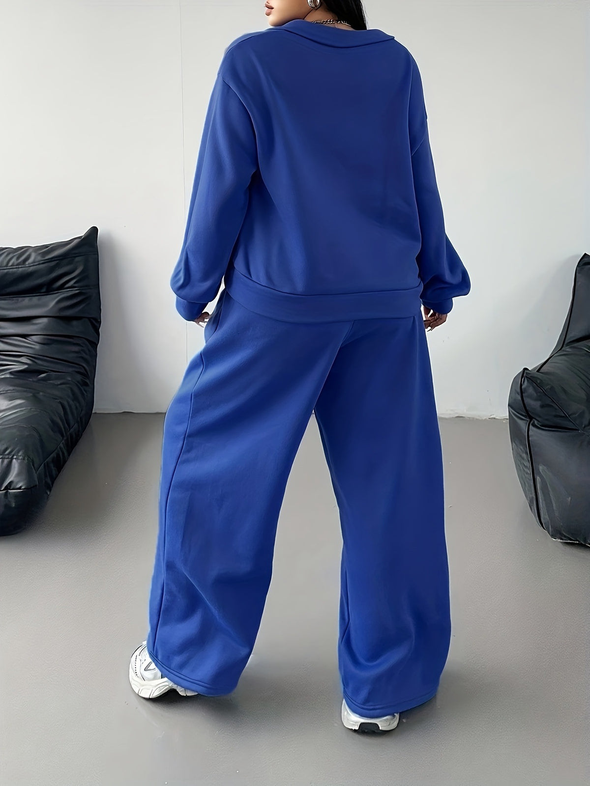 Luxe Curve Zipper Top Elastic Loose Straight Sets