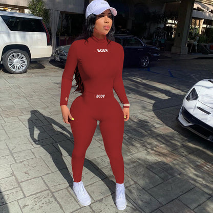 Body Embroidery Long-Sleeved Trousers Set