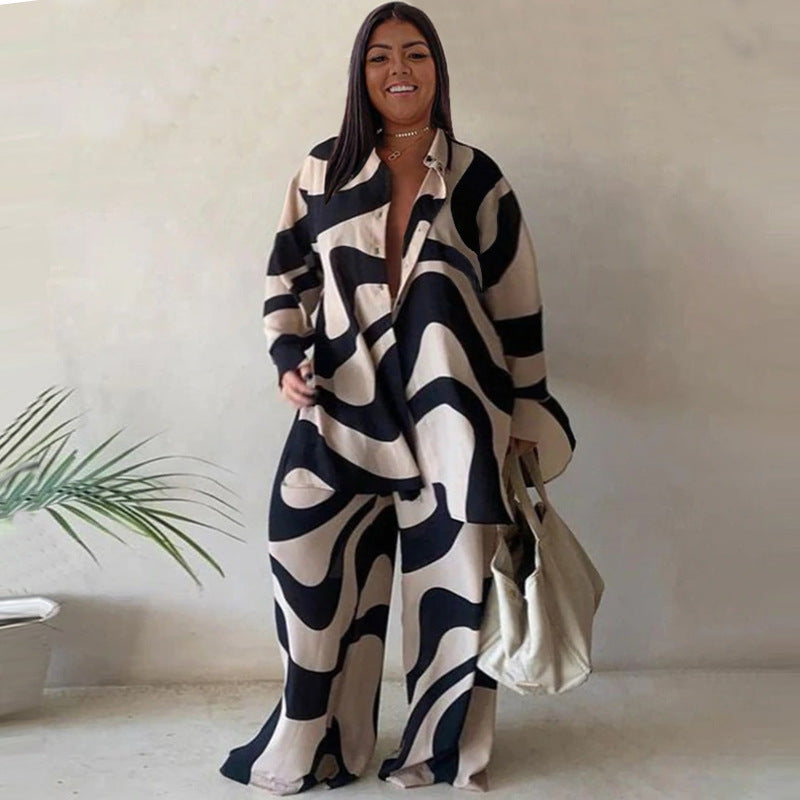 Luxe Curve Loose Long Sleeves Trousers Set