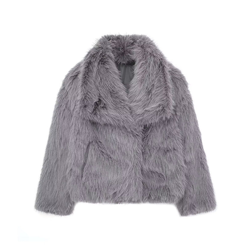 Plush Collared Faux Fur