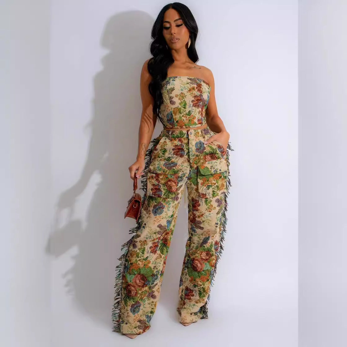 Jacquard Trousers Set