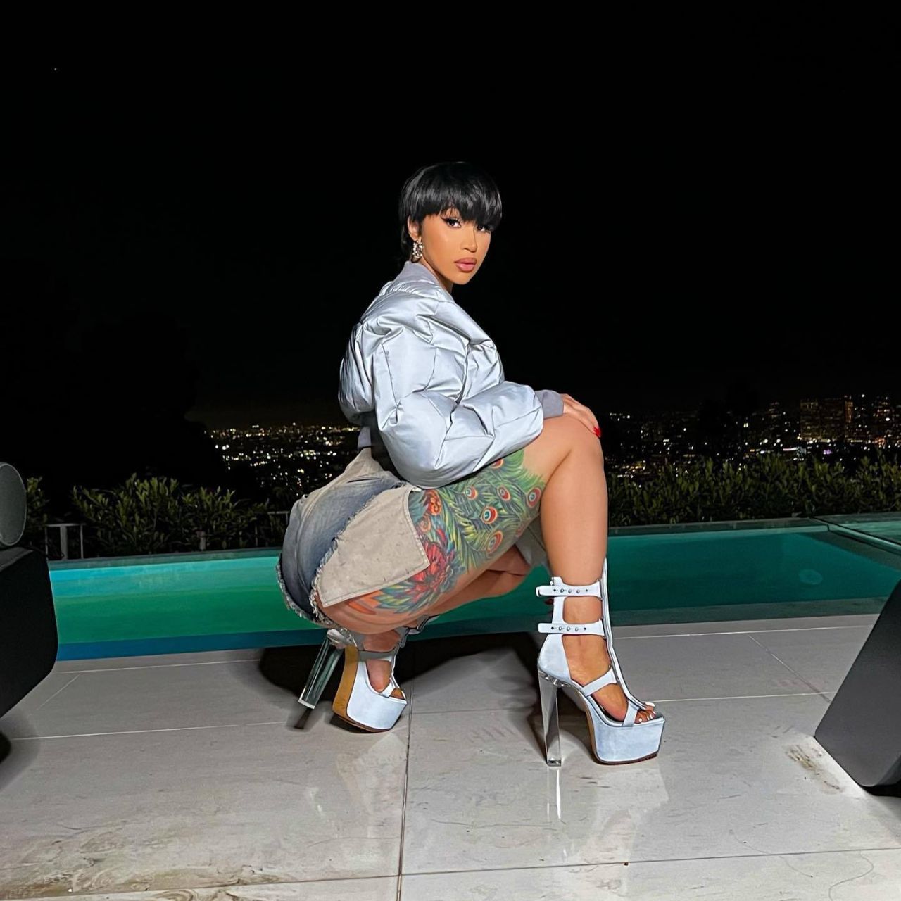 Waist Warm Reflective Cotton Padded Coat