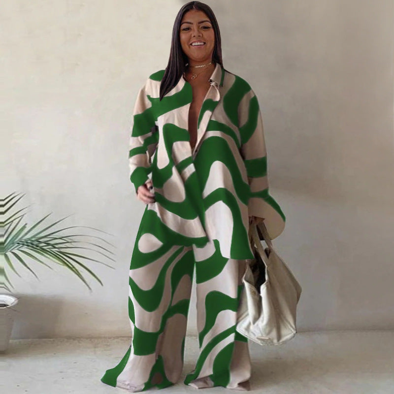 Luxe Curve Loose Long Sleeves Trousers Set