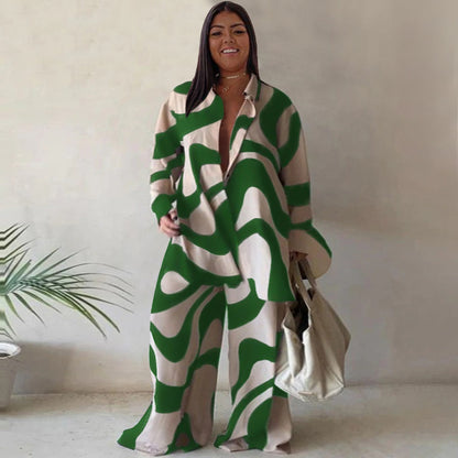Luxe Curve Loose Long Sleeves Trousers Set