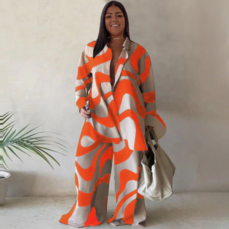 Luxe Curve Loose Long Sleeves Trousers Set