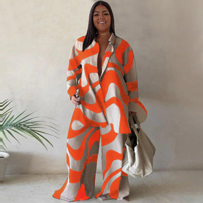 Luxe Curve Loose Long Sleeves Trousers Set