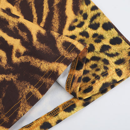 Slim Fit Backless Leopard Vaca Wear