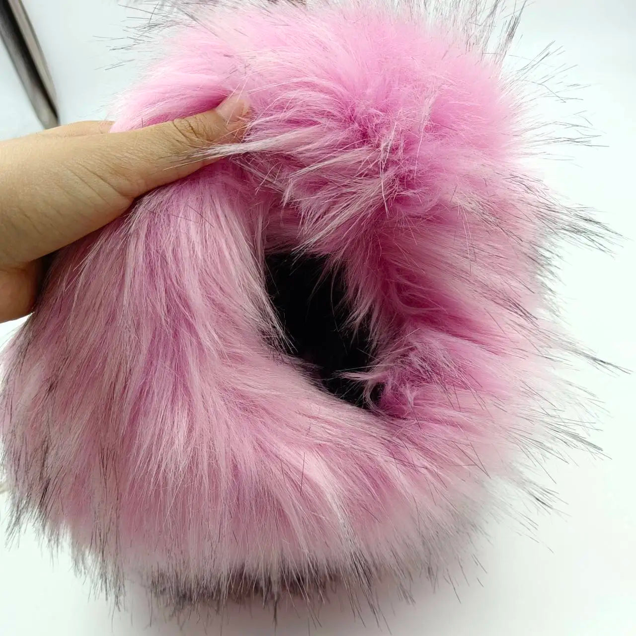 Fluffy Oversized Y2K Bucket Hat & Fur Bag