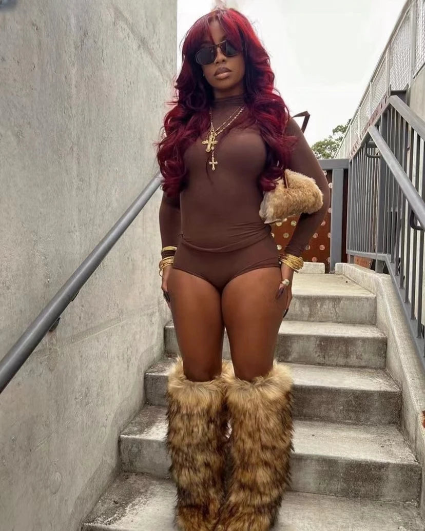 Luxe Knee High Fur Boots