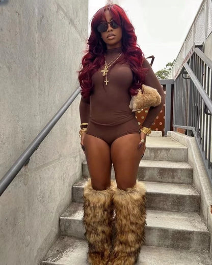 Luxe Knee High Fur Boots