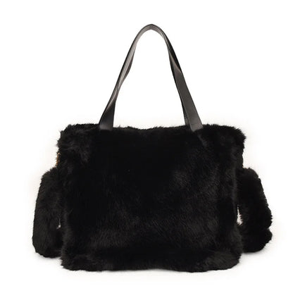 Luxe Plush Faux Fur Crossbody Tote