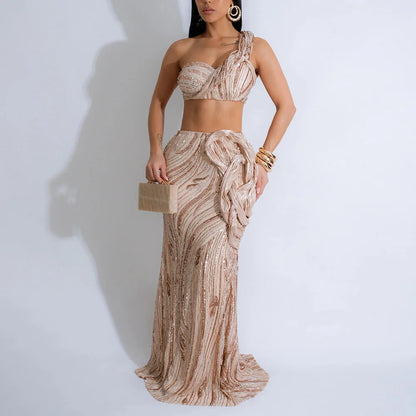 Elegant Maxi Two Piece Dress