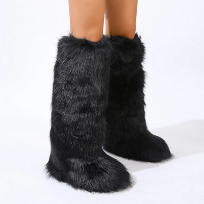 Luxe Knee High Fur Boots