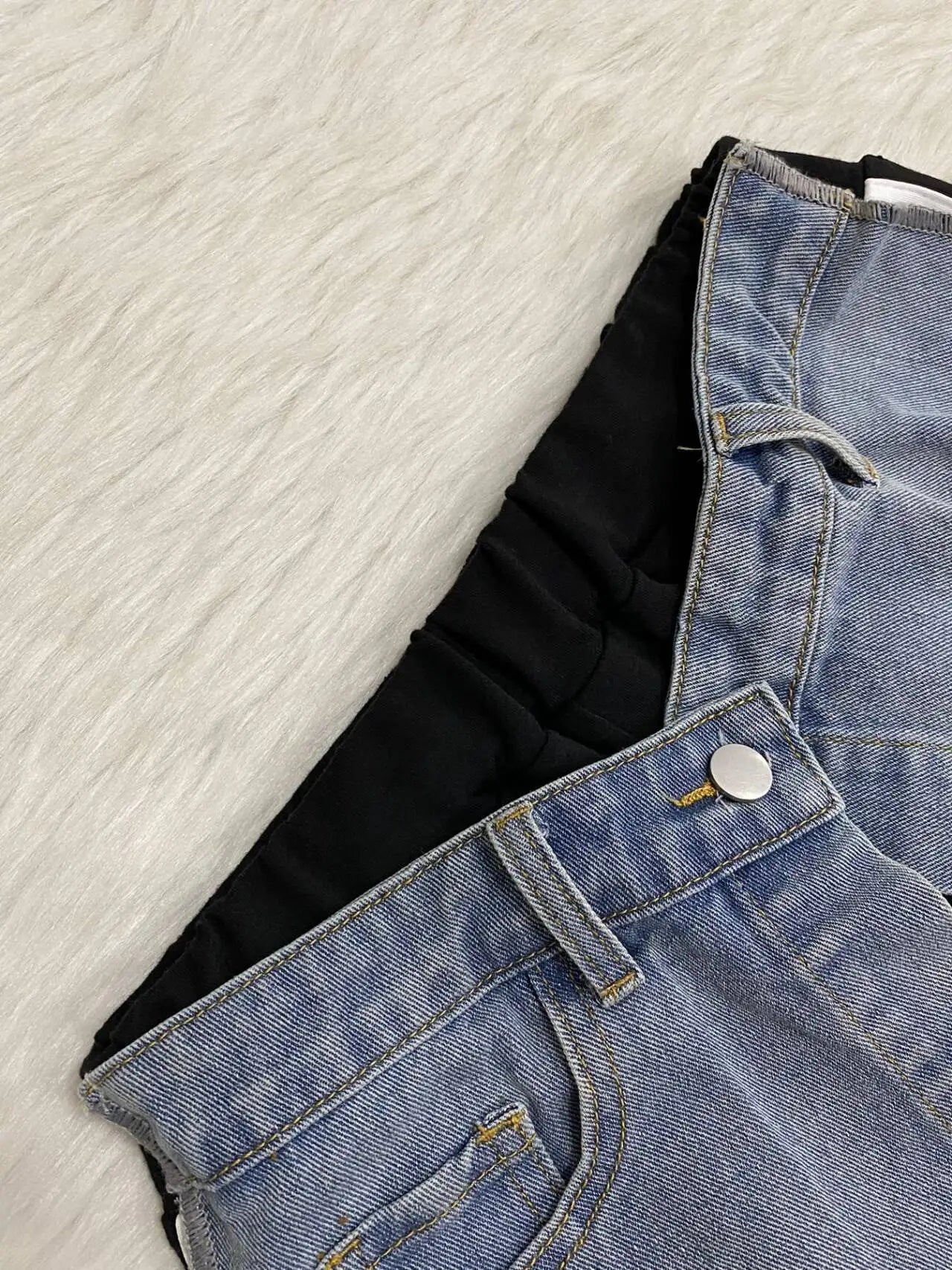 Denim Patchwork Loose Jogger Pants