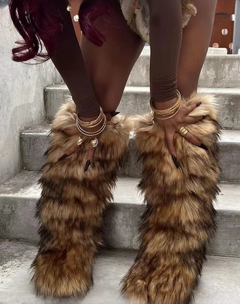 Luxe Knee High Fur Boots