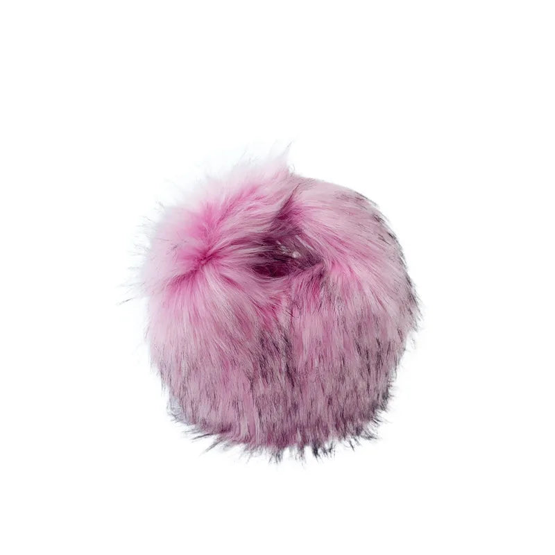 Fluffy Oversized Y2K Bucket Hat & Fur Bag