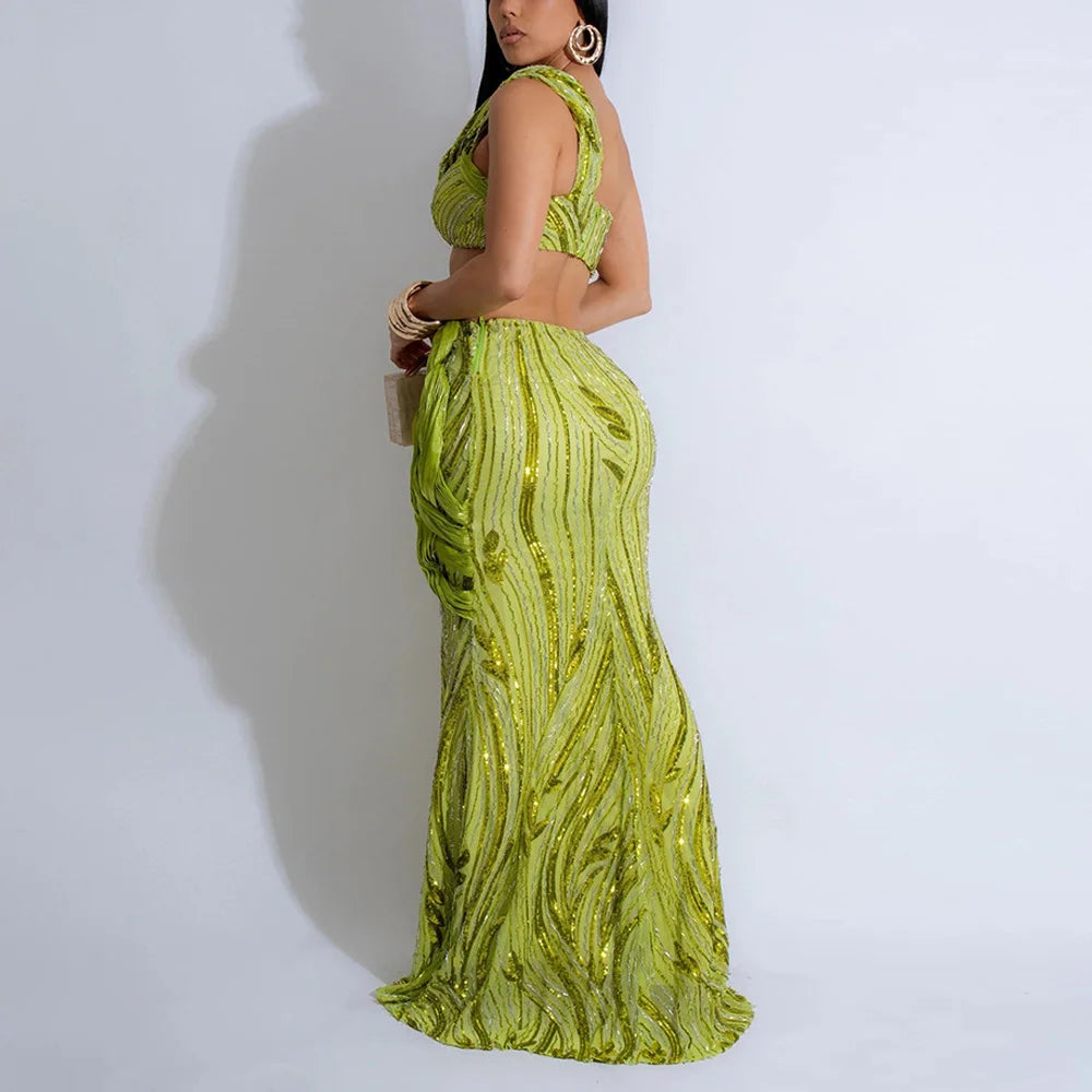 Elegant Maxi Two Piece Dress