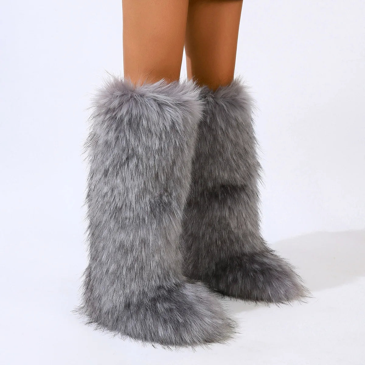 Luxe Knee High Fur Boots
