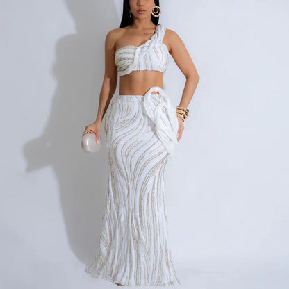 Elegant Maxi Two Piece Dress