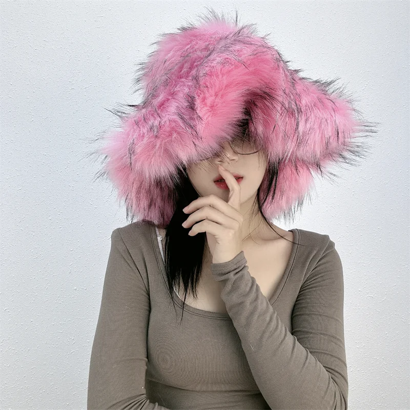 Oversize Fluffy Faux Fur Hats