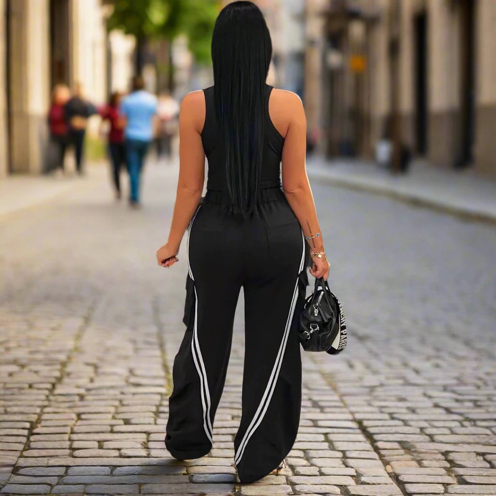 Denim Patchwork Loose Jogger Pants