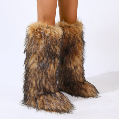 Luxe Knee High Fur Boots