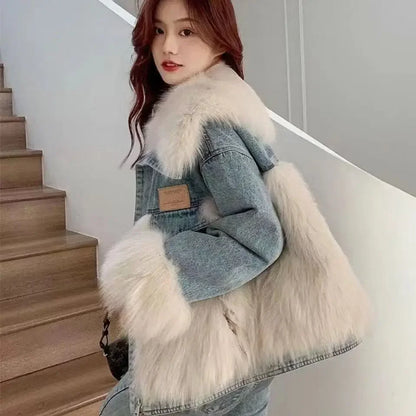 Luxe Mink Denim Jacket