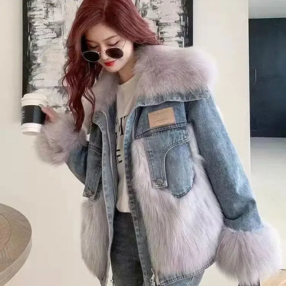 Luxe Mink Denim Jacket
