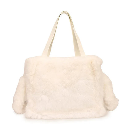 Luxe Plush Faux Fur Crossbody Tote