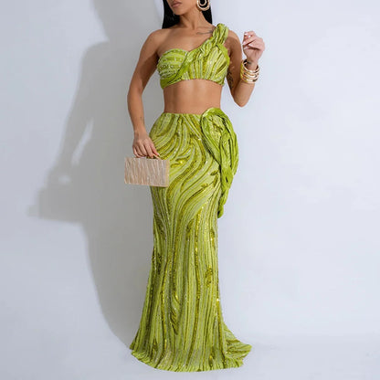 Elegant Maxi Two Piece Dress