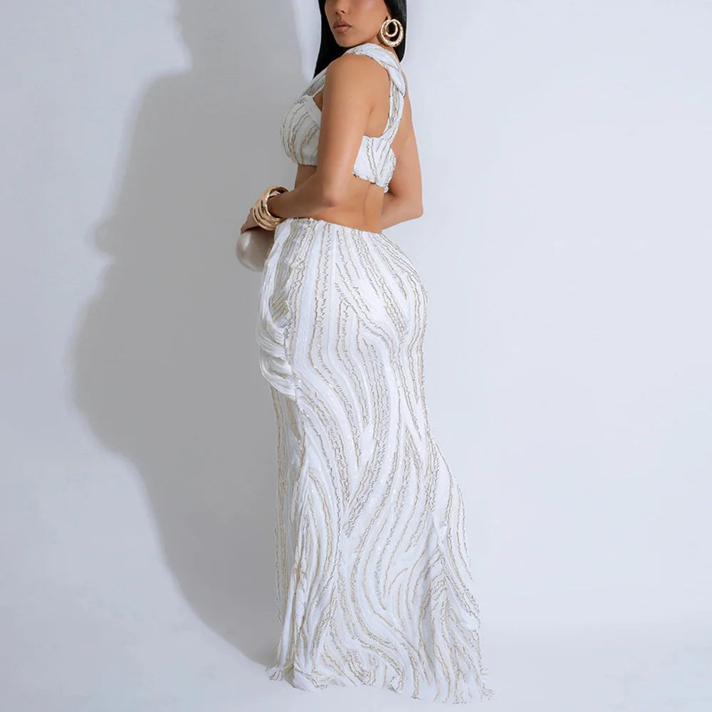 Elegant Maxi Two Piece Dress