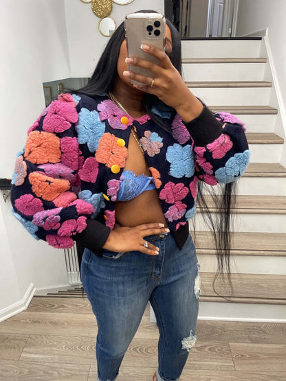Buttercup Coat 3 Dimensional Floral Coat