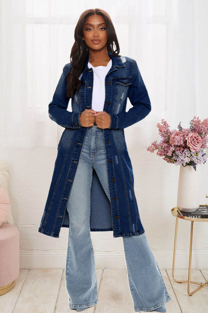 “Vintage-Luxe”  Trench Denim Jacket