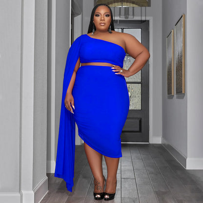 Diagonal Collar Wrinkle Two Piece Set