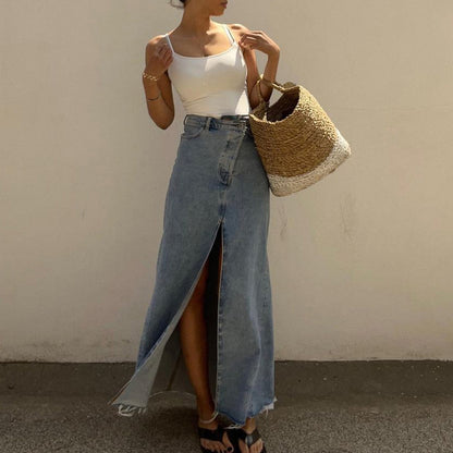 Vintage Denim Hip Skirt