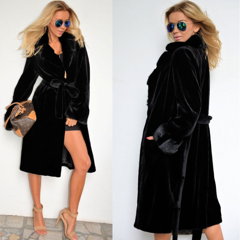 Women's Black Faux Fur Coat