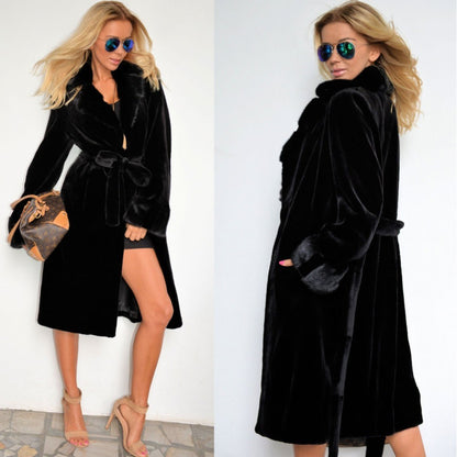 Women's Black Faux Fur Coat