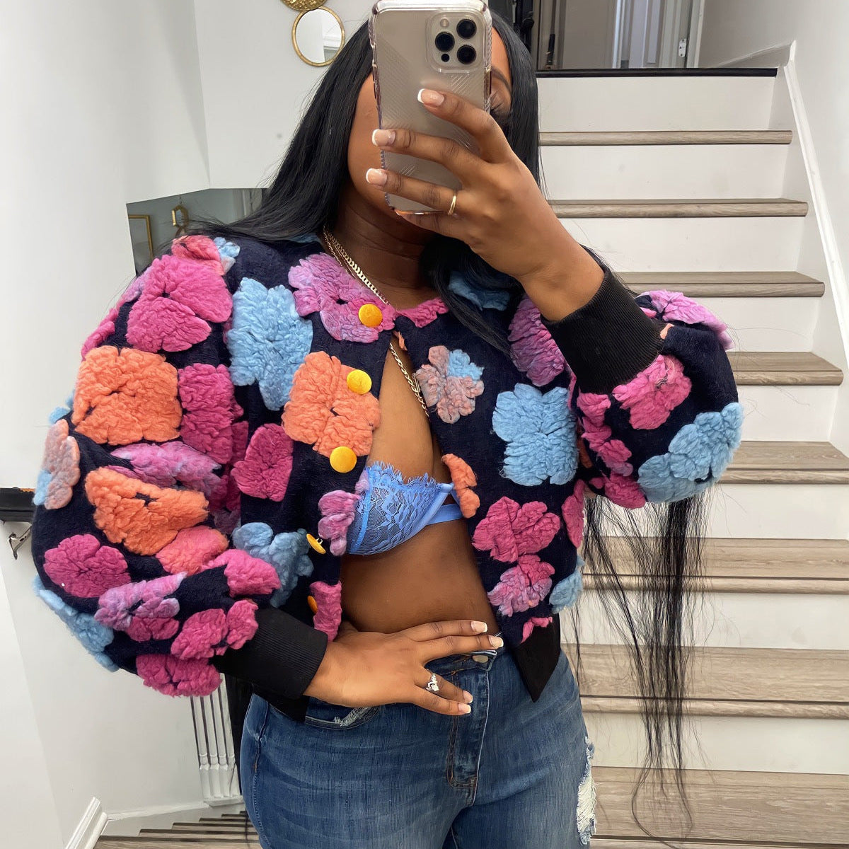 Buttercup Coat 3 Dimensional Floral Coat