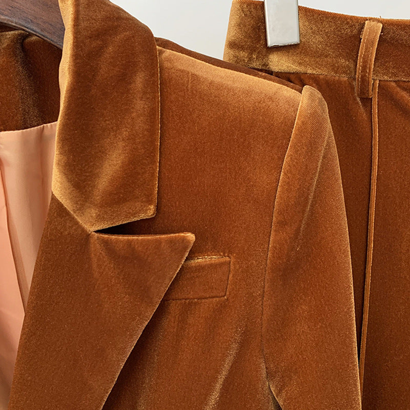 Business Couture Crush Velvet Blazer Suit