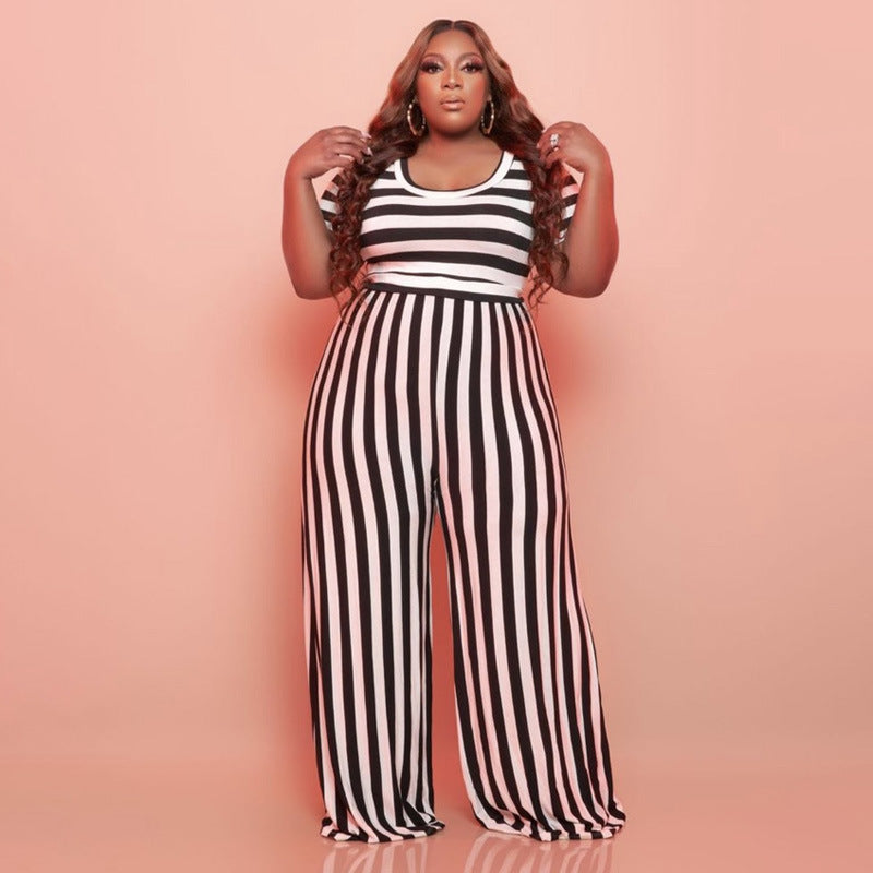 Striped Street Casual Two-Piece Suit